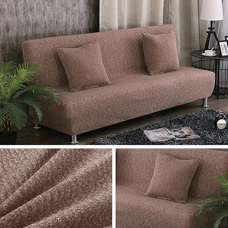 Hhjj Funda de sofá Cama de Punto Fundas sin Brazos Fundas elásticas