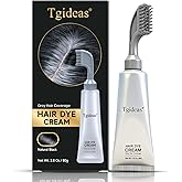 Tgideas Hair Dye Comb Root Touch Up, Ammonia Free Gray Coverage, Black | Natural Plant Extract Hair Color Cream with No Mix Formula. Easy Gray Hair Coverage for Men &amp; Women Without Bleaching, 2.8oz