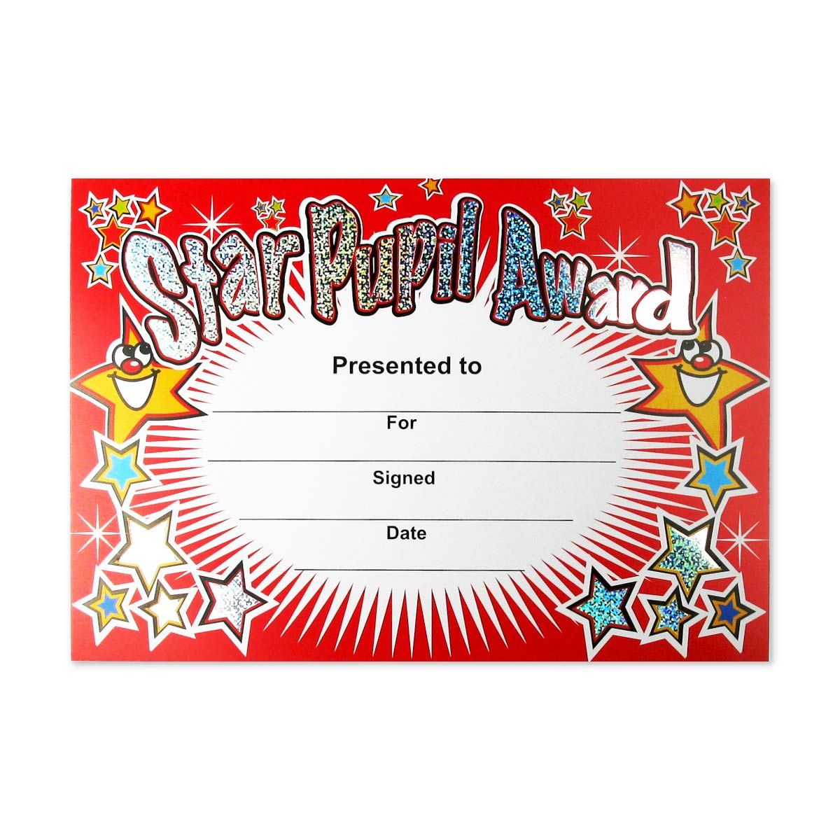 SuperStickers Star Pupil Award Sparkling Red Certificate, DMC10019, A5 certificates