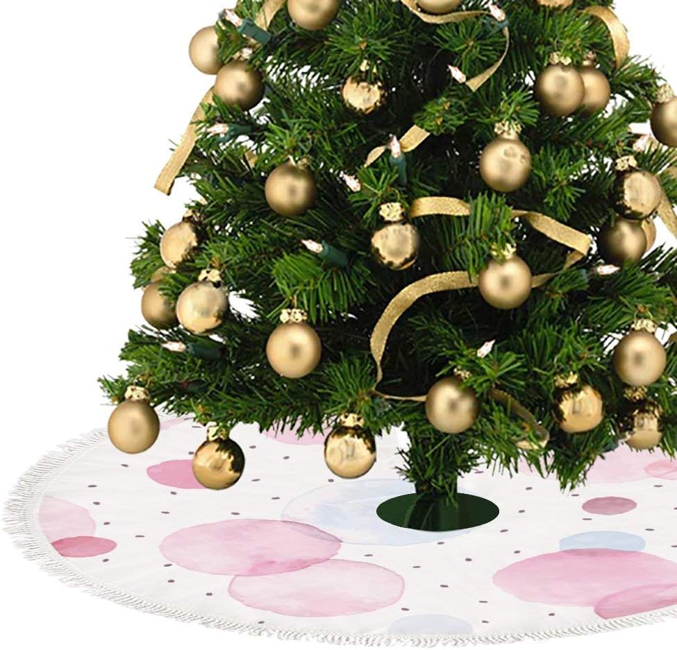 Amazon Com Christmas Xmas Tree Skirt For Holiday Party Christmas Supplies Simpel Soft Pink Watercolor Dots Large Tree Mat Decor For Indoor Outdoor Gift For Family Friends 30 36 48inch Home Kitchen