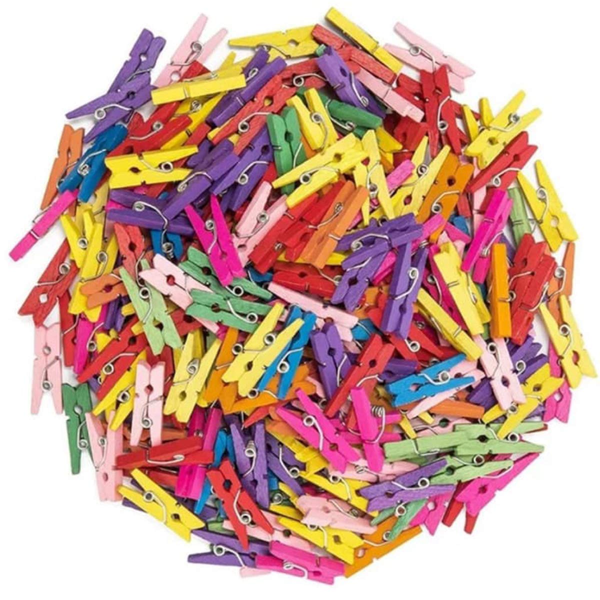 100 Mini Wooden pegs (Multi)