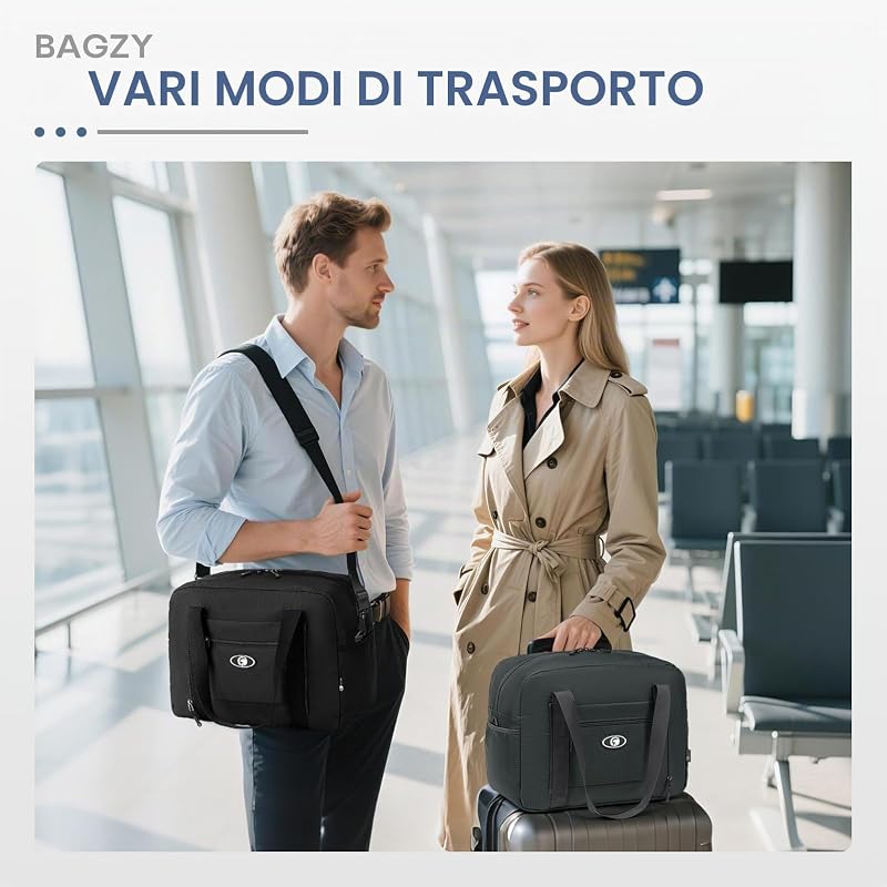 Borsa 40x30x20 Bagaglio a Mano Ryanair Wizz Air ITA Pieghevole 25L