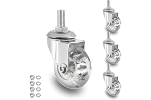 YAEMIKY 2 inch Stem Caster Wheels, M8×25mm Threaded Stem Castors Wheel, 360 Degree Rotated Crystal Clear Wheels,Soft Polyurethane Furniture Wheels for Carts and DIY Projects