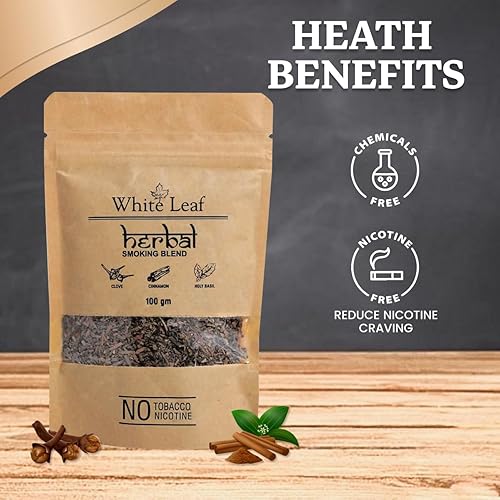 White Leaf Tobacco & Nicotine Free Smoking Mixture with 100% Natural Herbal  Smoking Blend 1 Pack (3.5 Oz/ 100G) in Saudi Arabia