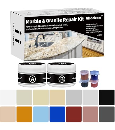 Kit Reparación Mármol Y Granito - 160g, Pasta Multicolor Para Grietas, Agujeros Y Astillas En Encimeras Y Azulejos