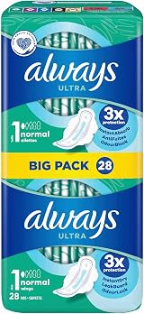 Always Ultra Normal Sanitary Pads with Wings Size 1 84 Pads Pack of 3 view 5
