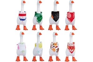 NEOWEDDING 8Pcs Holiday Desk Goose Outfits 7 inch Desk Goose Bandana Summer 4th of July All Seasons Magnetic Desk Goose Clothes Costume Triangle Bibs Scarf Neckerchief for Mini Porch Goose Duck Decor