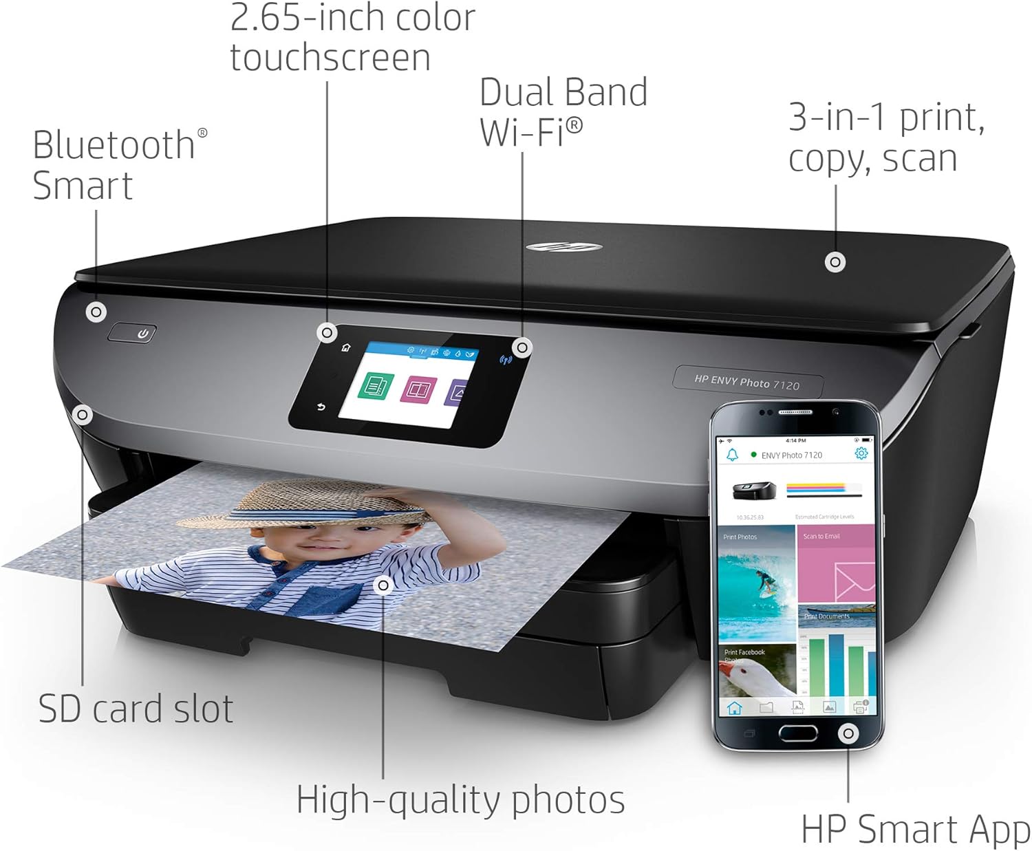 hp envy photo 7120 all in one photo printer