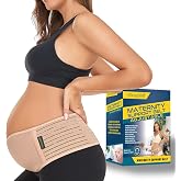 ChongErfei Pregnancy Belly Band Maternity Belt Back Support Beige | Abdominal Binder Back Brace - Relieve Back, Pelvic, Hip Pain for Pregnancy Recovery (Beige,Plus Size)