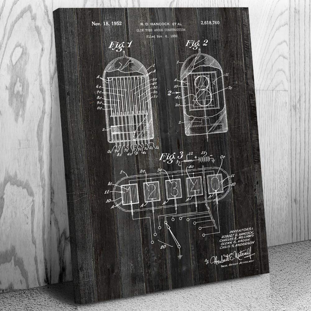 Nixie Tube Canvas Print, Hardware Art, Engineer Gift, Electronics Decor, Watch Store Art, Clock Make