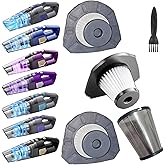 Feenynic 3Pack Hepa Filters +1Pack Steel Filter Replacement Compatible with Gxzsk LT-143 Handheld Car Vacuum, also Works with DBHAL LT-143ET and ZJZJ 143 Handheld Vacuum Cordless. Washable Filters.