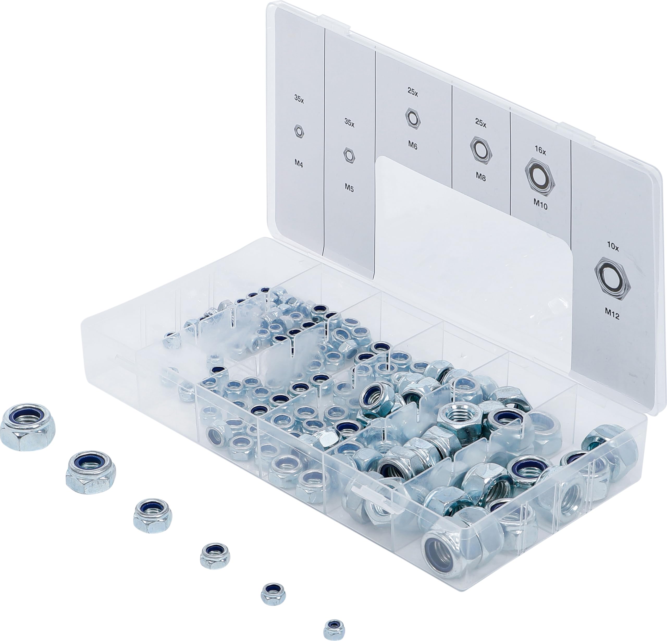BGS 8135 | Hexagon Nut Assortment | Self-Locking | 146 pcs.