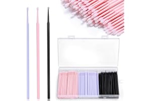 300pcs Disposable Micro Applicators brushes,JASSINS Eyelash Extensions Microfiber Wands Applicator Brush,False Eyelashes Brush Clean Mascara swabs(2.0 mm With Container) (PINK)