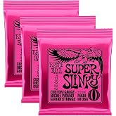 Ernie Ball 2223 Nickel Super Slinky Pink Electric Guitar Strings 3 Pack