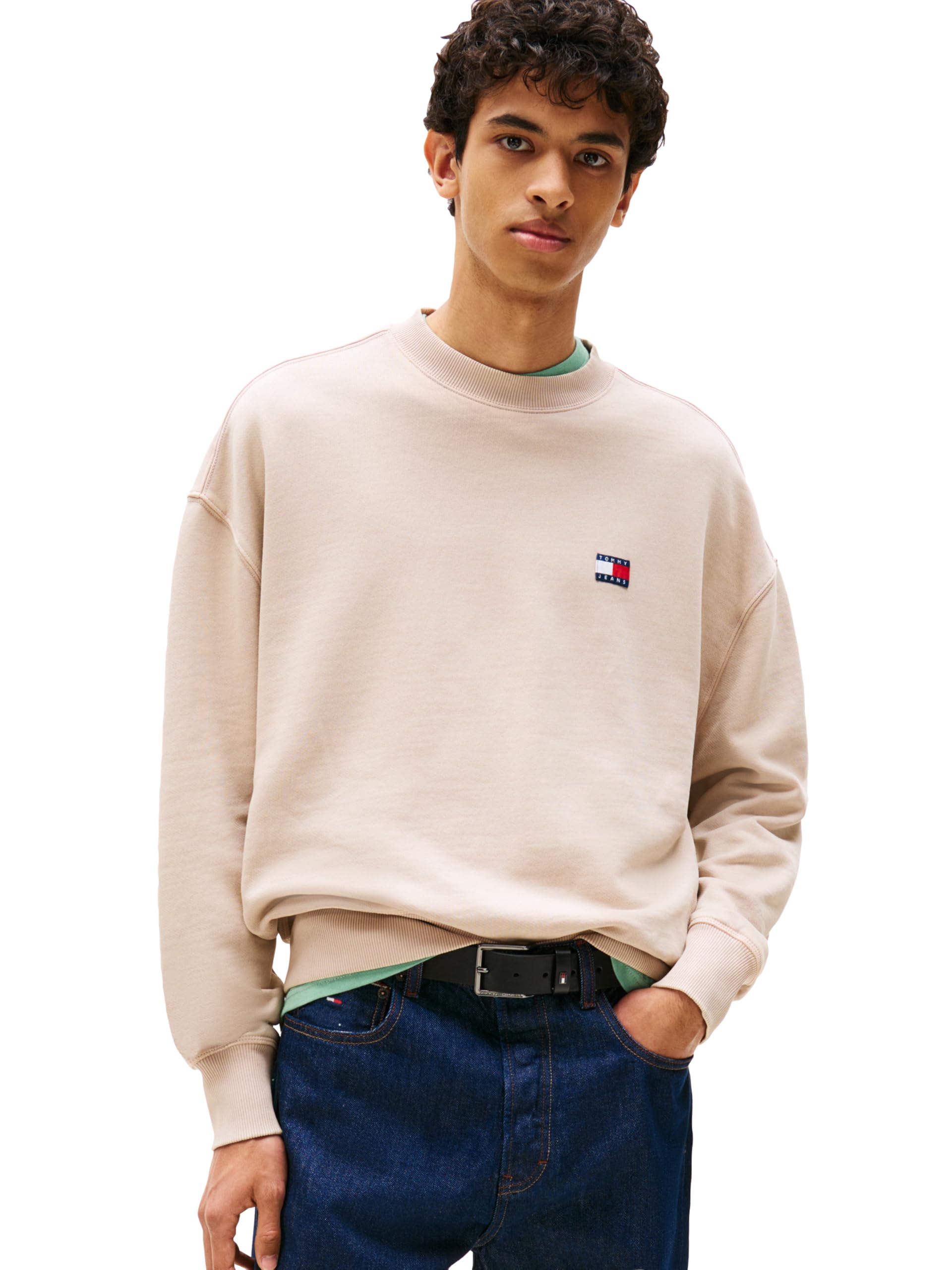 Tommy Jeans Mens New Classics Crewneck Sweatshirt, COASTAL TAUPE Medium