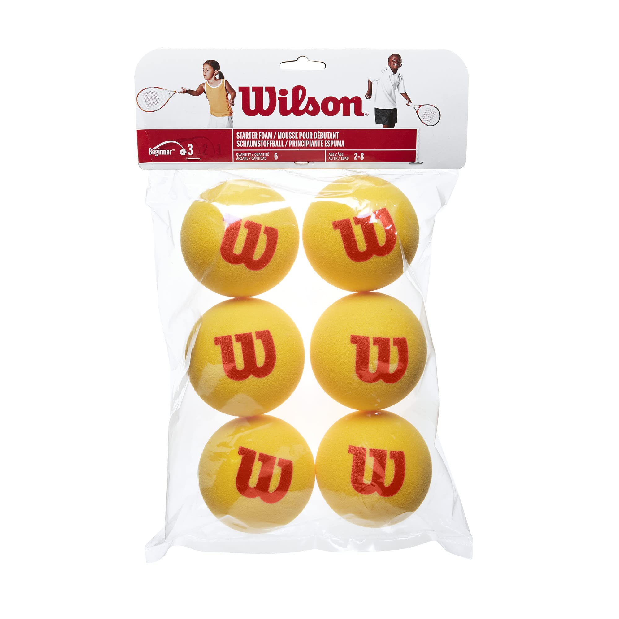 Wilson Kids Starter Foam Tennis Balls (Pack of 6) - Yellow, One Size