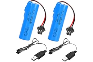 HaiNXC 2 Pack 3.7V 800mAh Li-ion Rechargeable Battery for Double Sided RC Stunt Car, Small RC Boat, Tumbling Amphibious RC Car, Toy Car