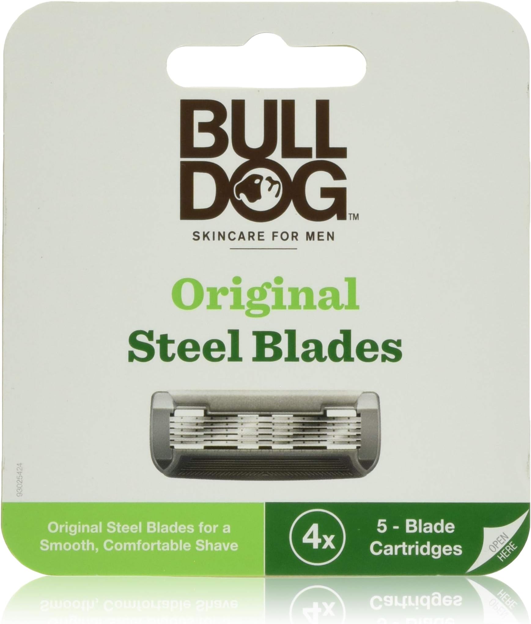 Bulldog Mens Skincare and Grooming Original Razor Blades Refills for Men, 4 Count