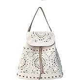 Eiyye Handmade Crochet Backpack for Women Premium Cotton Rope Boho Rucksack with Adjustable Straps Lightweight Woven Shoulder Backpack for Travel Beach & Everyday Casual