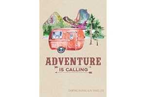 Camping Journal & RV Travel Logbook, Red Vintage Camper Adventure: Road Trip Planner, Caravan Travel Journal, Glamping Diary,