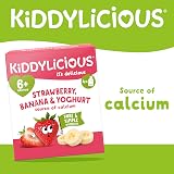 Kiddylicious Strawberry Banana Yoghurt Fruit Pouches 12 Pack 6+ Months view 2