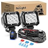 Nilight 4 Inch LED Light Pods 2PCS 18W Flood Fog