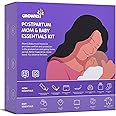 Grownsy Postpartum Mom & Baby Essential Kits, Postpartum Recovery Kit for Labor &Delivery with Hospital Essentials for Women After Birth with PERI Bottle, Herbal Cooling Spray, Herbal Cooling Liner