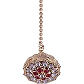 I Jewels Gold Plated Indian Wedding Bollywood Kundan Pearl Studded Borla Matha Patti Maang Tikka for Women