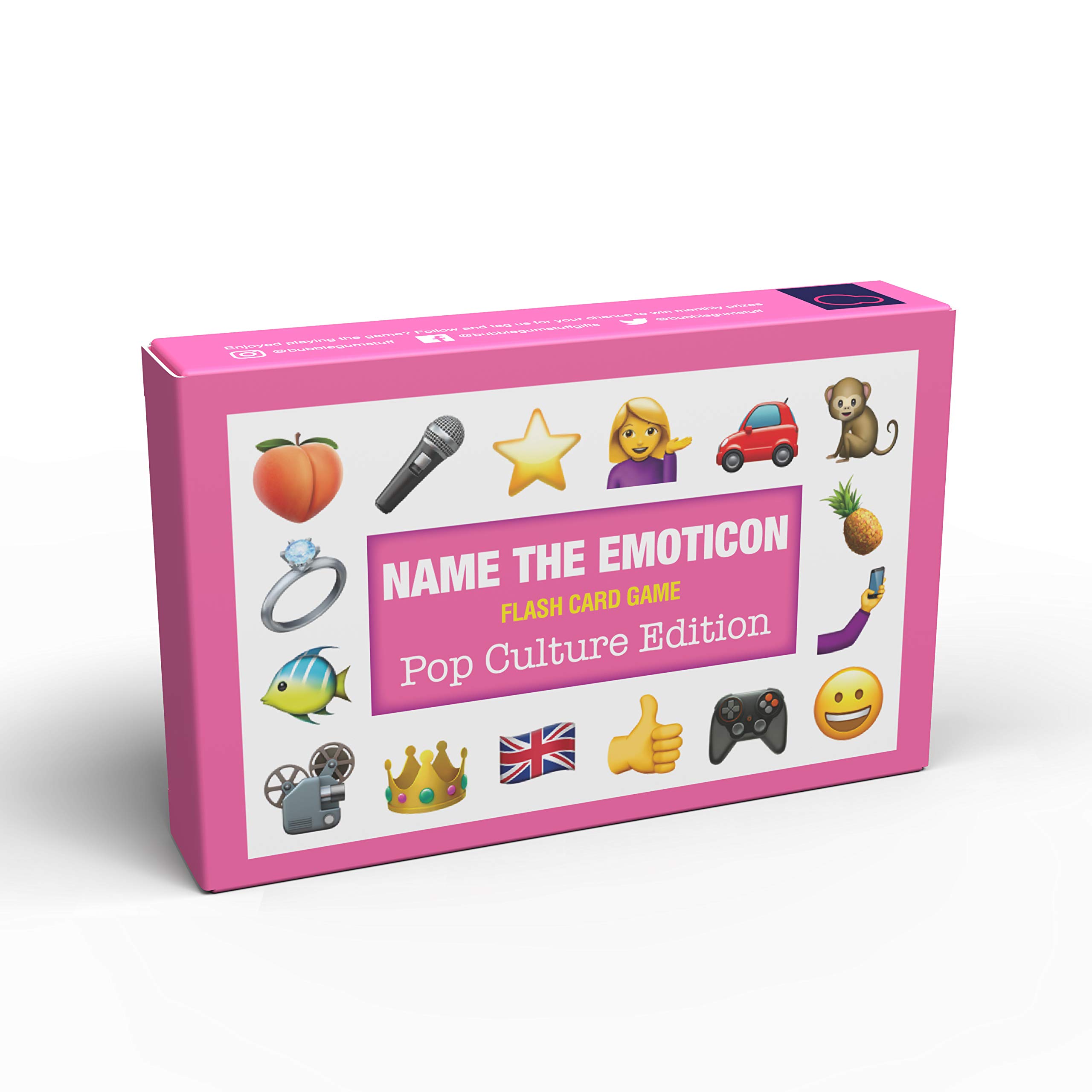 Bubblegum Stuff - Name The Emoticon Game - Pop Culture | Guess The Pop Culture Item Funny Emoji Flash Card Board Game - Fun Memory Game | Suitable For Family, Kids, Teenagers & Adults