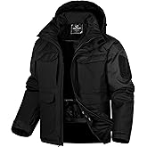 FREE SOLDIER Men's Waterproof Ski Winter Jacket Warm Winter Snow Snowboard Coat with Multi Pockets Detachable Hood