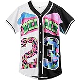 Amzdest 90s Clothing for Women,Unisex Hip Hop Outfit for Party,Bel Air Baseball Jersey,Short Sleeve Button Down Shirt