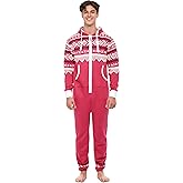 Skylinewears Adult Onesie One-Piece Pajama Jumpsuits Long Sleeve Playsuit with Hood, Non Footed Pajama for Men & Women