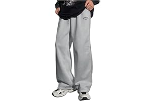 RoseSeek Boy's Letter Graphic Wide Leg Sweatpants Baggy Pants Athletic Track Sweat Pants Joggers