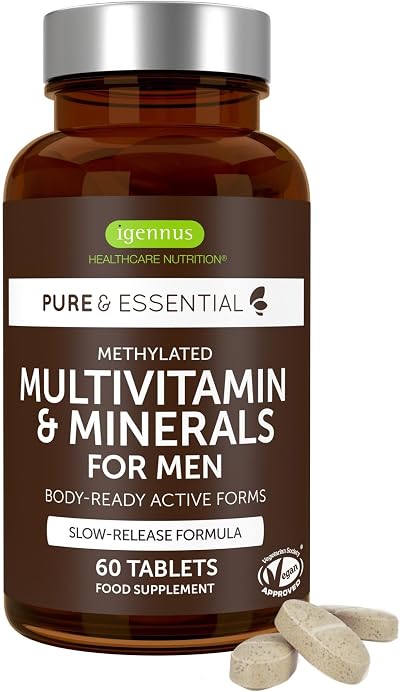 Igennus Methylated Men’s Multivitamin 21 Actives 60 Tablets Vegan Non-GMO Halal