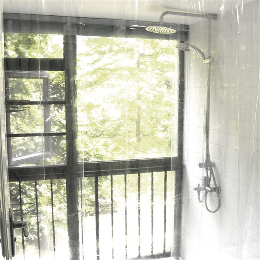 PEVA Plastic Shower Curtain Set With Hooks White Bath curtain, Pure White No Pattern Waterproof Transparent Washable Bathroom Washroom Shelter Enough Rings