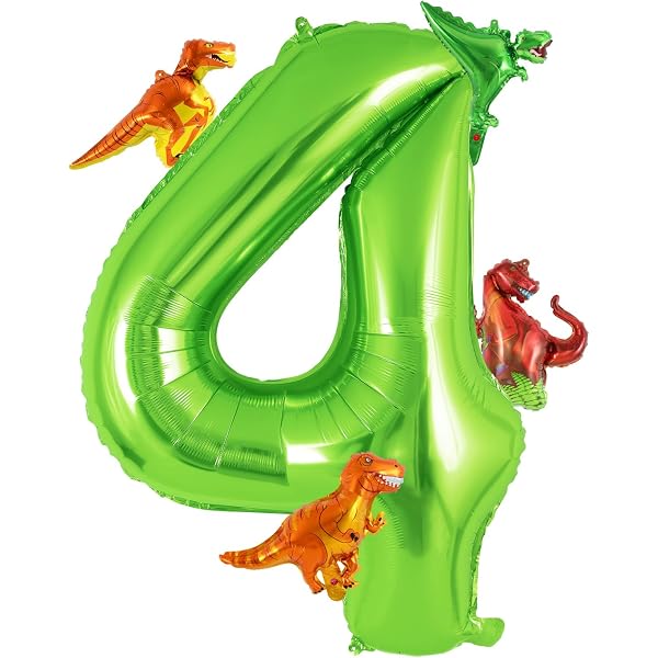 Ambishi 'Roar I'm Four' Dino Geburtstagsbanner – Gold Glitzer Girlande Für 4. Kindergeburtstag