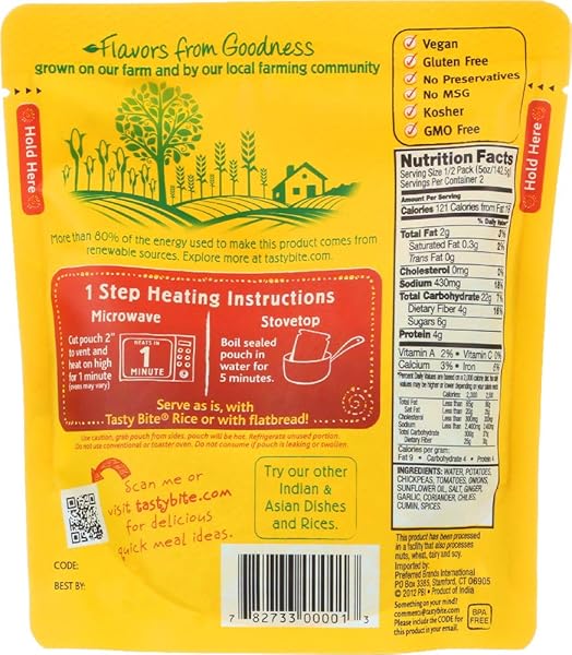 TASTY BITE BOMBAY POTATOES 10 OZ