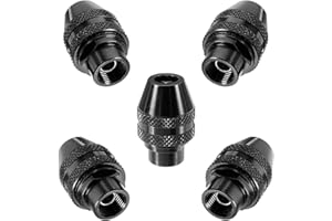 HB-PARTS Multi Quick Change Keyless Chuck for Dremel 4486 Rotary Tools 3000 4000 7700 8200 (5/Pack), Length: 23.5mm; Diameter: 14mm, Black