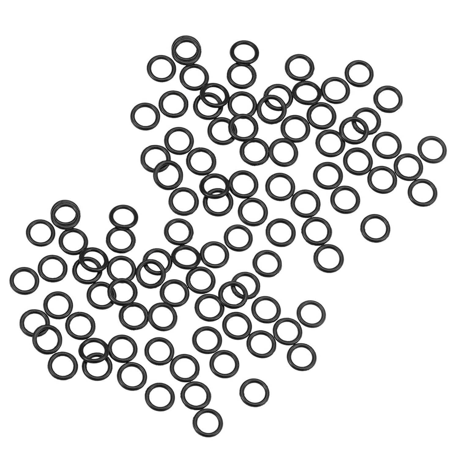 Othmro Fluorine Rubber O-Rings 10mm OD 8mm ID 1mm Width, Sealing Gasket, Black,Pack of 10