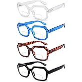 Eyekepper 4-pack Bifocal Reading Glasses for Women Large Frame Bi-focal Readers