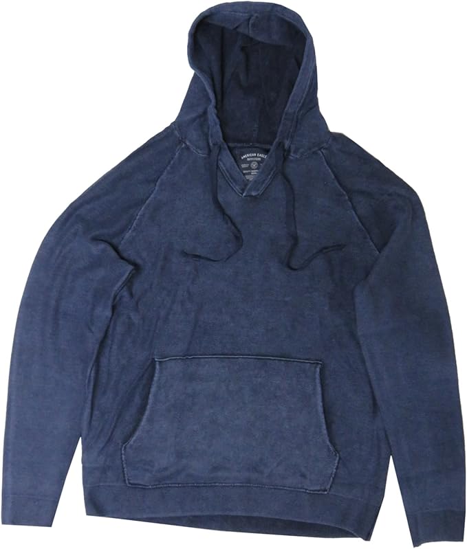American Eagle Men's Hooded Sweat Jacket Baja Hoodie Denim Blue, X-Small at Amazon Menâs 