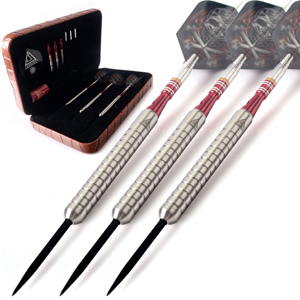 CUESOUL Tungsten Steel Tip Darts- Precise Barrels 24 Grams 90% Tungsten with Luxury Case