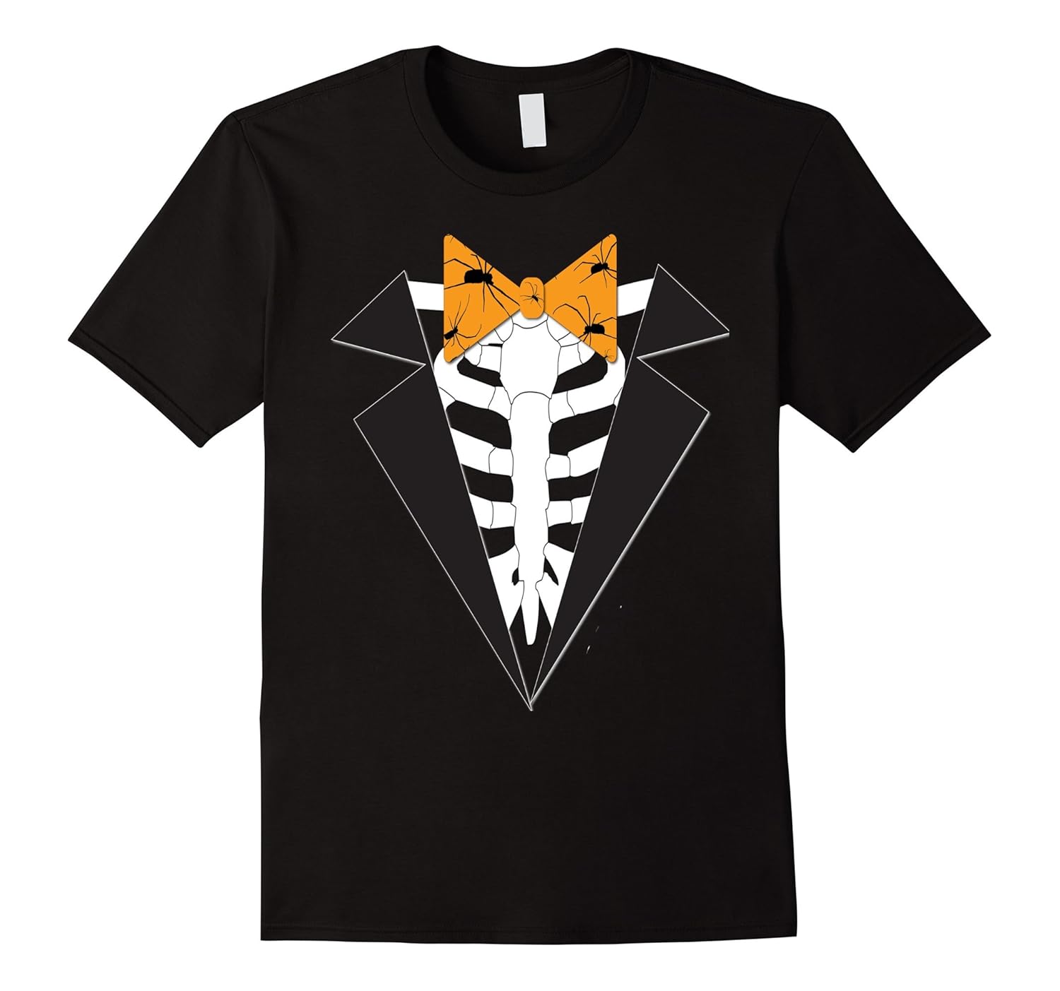 Halloween Tuxedo Skeleton Bowtie Funny Costume T-Shirt-Rose