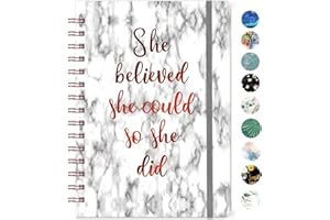 Frasukis Ruled Notebook/Journal - Spiral Notebook with Premium Thick Paper, 8.5" X 6.4", College Ruled Spiral Notebook, Waterproof Hardcover, Perfect for Daily