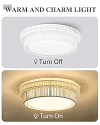 Black Rattan Ceiling Light, HWH 16W LED Woven Flush