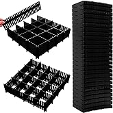 Ptanok 45 Pack Drawer Dividers, Plastic Adjustable Drawer Storage Organizer for Tidying Clutter Socks, Underwear, Makeup, Kitchen, Dresser Black