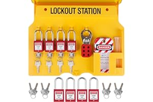 BULANGDI Lockout Tagout Kits,Electrical Security 27Pack Lock Kit,Lockout Station With Loto Devices Locks,Keyed Padlock Hasp,Zip Ties Lockout Tagout Safety Tools For Industrial,Electric Power,Machinery