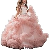 Stunning V-Back Luxury Pageant Tulle Ball Gowns for Girls 2-12 Year Old