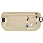 VENTURE 4TH Travel Money Belt - Slim Passport Holder RFID Blocking Travel Pouch to Protect Cash, Credit Cards and Travel Docu