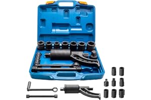ANGCHUN Heavy Duty Torque Multiplier Wrench Set - 1:64 Torque Wrench Set 11PCS Labor Saving Torque Multiplier Wrench Lug Nut Remover Lug Nut Wrench Set 1'' Drive 4800 NM with 8PCS CR-V Sockets Set (24-38MM)